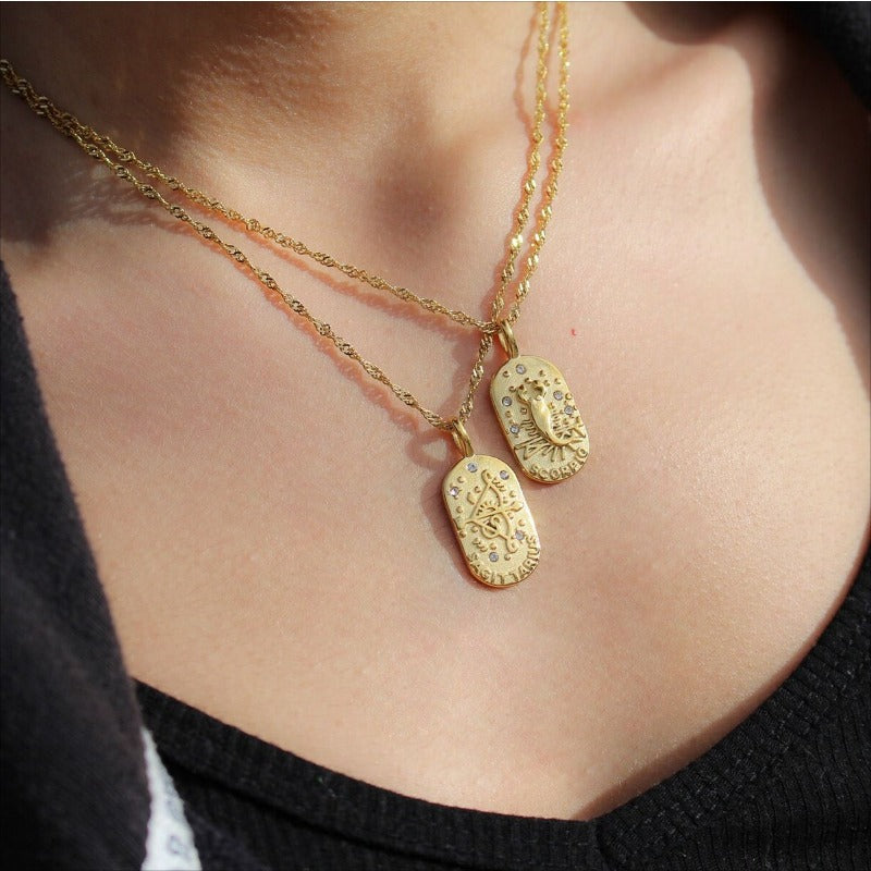 Wholesale Titanium Steel Three-dimensional Twelve Constellation Necklaces